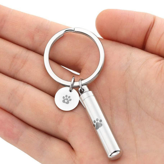 Cylindrical Ashes Jewelry Pendant Souvenir Keychain